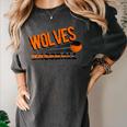 Wolves Baseball Team Baseball Mom Wolf Sports School Spirit Women's Comfort Colors T-Shirt Pepper
