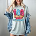 100 Days Of School Baseball Drip 100th Day Of School Women's Comfort Colors T-Shirt Denim