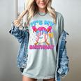 9th Birthday Baseball 9 Year Old Ice Cream Drip Boy Baseball Women's Comfort Colors T-Shirt Denim