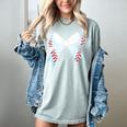 Baseball Bow Baseball Mom Women Baseball Mama Premium Women's Comfort Colors T-Shirt Denim