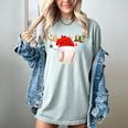 Baseball Christmas Reindeer Santa Hat Sports Player Xmas Women's Comfort Colors T-Shirt Denim