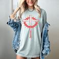 Baseball Cross Bats Pitcher Jesus Faith Women's Comfort Colors T-Shirt Denim