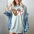 Baseball Heart Leopard Heart Sport Baseball Mom Women's Comfort Colors T-Shirt Denim