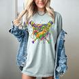 Baseball Mardi Gras Home Plate Ice Cream Drip Carnival Mask Women's Comfort Colors T-Shirt Denim Baseball Mardi Gras Home Plate Ice Cream Drip Carnival Mask Women's Comfort Colors T-Shirt Denim