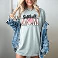 Baseball Mom Coquette Women Girls Baseball Mama Women's Comfort Colors T-Shirt Denim
