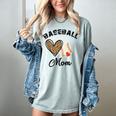 Baseball Mom Leopard Heart Baseball Player Kids Women's Comfort Colors T-Shirt Denim