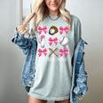 Baseball Nana Era Bows Baseball Mom Women Women's Comfort Colors T-Shirt Denim