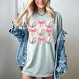 Baseballs And Bows Coquette Baseball Mom Baseball Coach Girl Women's Comfort Colors T-Shirt Denim