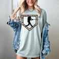Camo Home Plate Camouflage Baseball Batter Youth Boys Women's Comfort Colors T-Shirt Denim