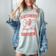 Catchers Are Built Different Baseball Catcher Women's Comfort Colors T-Shirt Denim