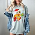 Christmas Gingerbread Man Baseball Player Catcher Women's Comfort Colors T-Shirt Denim