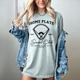 Home Plate Social Club Baseball Mom Women's Comfort Colors T-Shirt Denim Home Plate Social Club Baseball Mom Women's Comfort Colors T-Shirt Denim