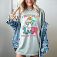 HUGvyn I Survived 100 Days Of School Baseball 6 7 Ice Cream Women's Comfort Colors T-Shirt Denim