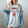 Jingle Ballers Plaid Santa Dabbing Baseball Christmas Women's Comfort Colors T-Shirt Denim
