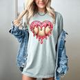 Melting Baseball Drip Heart Softball Player Lover Ice Cream Women's Comfort Colors T-Shirt Denim