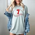 Number 7 Years Baseball 7TH Birthday Women's Comfort Colors T-Shirt Denim Number 7 Years Baseball 7TH Birthday Women's Comfort Colors T-Shirt Denim