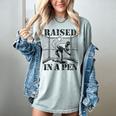 Raised In a Pen Baseball Pitcher Saying Bullpen Women's Comfort Colors T-Shirt Denim