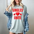 Singles Unite Valentines Day Humor For Singles Raglan Baseball Tee Women's Comfort Colors T-Shirt Denim Singles Unite Valentines Day Humor For Singles Raglan Baseball Tee Women's Comfort Colors T-Shirt Denim