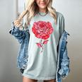 Sporty Rose Graphic With Baseball And Rugby Ball Petals Women's Comfort Colors T-Shirt Denim Sporty Rose Graphic With Baseball And Rugby Ball Petals Women's Comfort Colors T-Shirt Denim