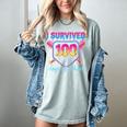 I Survived 100 Days Of School Baseball 100th Day Kids Girls Women's Comfort Colors T-Shirt Denim