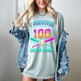 I Survived 100 Days Of School Baseball Drip Women's Comfort Colors T-Shirt Denim