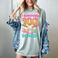 I Survived 100 Days Of School Baseball Ice Cream Drip Women's Comfort Colors T-Shirt Denim I Survived 100 Days Of School Baseball Ice Cream Drip Women's Comfort Colors T-Shirt Denim