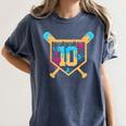 10 Years Old 10th Birthday Baseball Ice Cream Dripping Boys Women's Comfort Colors T-Shirt Moss 10 Years Old 10th Birthday Baseball Ice Cream Dripping Boys Women's Comfort Colors T-Shirt Moss