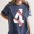 4 Laces 4th Birthday Boy Four Years Baseball Mom T-Shirt Women's Comfort Colors T-Shirt Moss