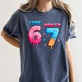 I Was 6 Now I'm 7 Birthday Baseball Drip For Boys Kid Women's Comfort Colors T-Shirt Moss