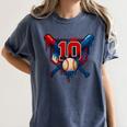 Baseball 10 Year Old Splash Drip 10th Birthday Boy Number 10 Women's Comfort Colors T-Shirt Moss Baseball 10 Year Old Splash Drip 10th Birthday Boy Number 10 Women's Comfort Colors T-Shirt Moss