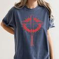 Baseball Cross Bats Pitcher Jesus Faith Women's Comfort Colors T-Shirt Moss