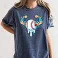 Baseball Drip Ice Cream Strong Character Women's Comfort Colors T-Shirt Moss Baseball Drip Ice Cream Strong Character Women's Comfort Colors T-Shirt Moss