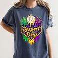 Baseball Ice Cream Respect The Drip Mardi Gras Carnival Boys Women's Comfort Colors T-Shirt Moss Baseball Ice Cream Respect The Drip Mardi Gras Carnival Boys Women's Comfort Colors T-Shirt Moss