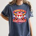 Baseball Is My Love Language Valentine Women's Comfort Colors T-Shirt Moss
