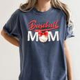 Baseball Mom Coquette Pink Bow Baseball Mama Premium Women's Comfort Colors T-Shirt Moss