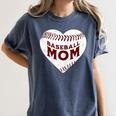 Baseball Mom Heart Love Mother's Day Game Day Support Women's Comfort Colors T-Shirt Moss