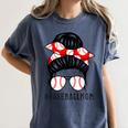 Baseball Mom Leopard Messy Bun Game Day Women's Comfort Colors T-Shirt Moss Baseball Mom Leopard Messy Bun Game Day Women's Comfort Colors T-Shirt Moss