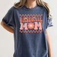 Baseball Mom Baseball Player Mama Women Groovy Women's Comfort Colors T-Shirt Moss Baseball Mom Baseball Player Mama Women Groovy Women's Comfort Colors T-Shirt Moss