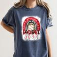 Baseball Mom Rainbow Boho Mommy Women's Comfort Colors T-Shirt Moss