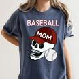 Baseball Mom Skull Sports Skeleton Women's Comfort Colors T-Shirt Moss