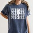 Baseball Pitcher Player Team Sport Lover Family Friends Fans Women's Comfort Colors T-Shirt Moss Baseball Pitcher Player Team Sport Lover Family Friends Fans Women's Comfort Colors T-Shirt Moss