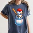 Baseball Snowman Merry Christmas Xmas Pajamas Men Women Kids Women's Comfort Colors T-Shirt Moss Baseball Snowman Merry Christmas Xmas Pajamas Men Women Kids Women's Comfort Colors T-Shirt Moss