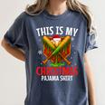 My Christmas Baseball Pajama Helmet Santa Xmas Men Boys Women's Comfort Colors T-Shirt Moss
