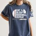 Eat Sleep Baseball Repeat Baseball Player Men Boys Women's Comfort Colors T-Shirt Moss