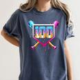 Happy 100 Days Of School Baseball Drip 100th Day Of School Women's Comfort Colors T-Shirt Moss Happy 100 Days Of School Baseball Drip 100th Day Of School Women's Comfort Colors T-Shirt Moss