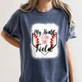 My Heart Is On That Field Baseball Mom Momm Women's Comfort Colors T-Shirt Moss