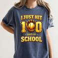 I Just Hit 100 Days Of School Baseball Boys Kids 100th Day Women's Comfort Colors T-Shirt Moss I Just Hit 100 Days Of School Baseball Boys Kids 100th Day Women's Comfort Colors T-Shirt Moss