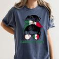Mexico Baseball Mom Messy Bun Women's Comfort Colors T-Shirt Moss Mexico Baseball Mom Messy Bun Women's Comfort Colors T-Shirt Moss