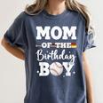 Mom Of The Birthday Boy Baseball Bday Family Women's Comfort Colors T-Shirt Moss