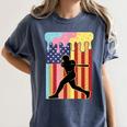 Retro Baseball Drip Boys Ice Cream Patriotic American Flag Women's Comfort Colors T-Shirt Moss